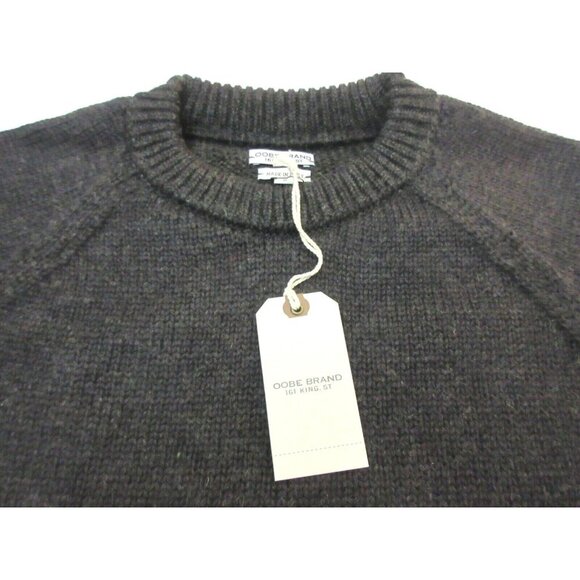 OOBE Brand Men's Edisto Crew Neck Virgin Wool Sweater Nut Dark Brown NWT - Picture 4 of 8